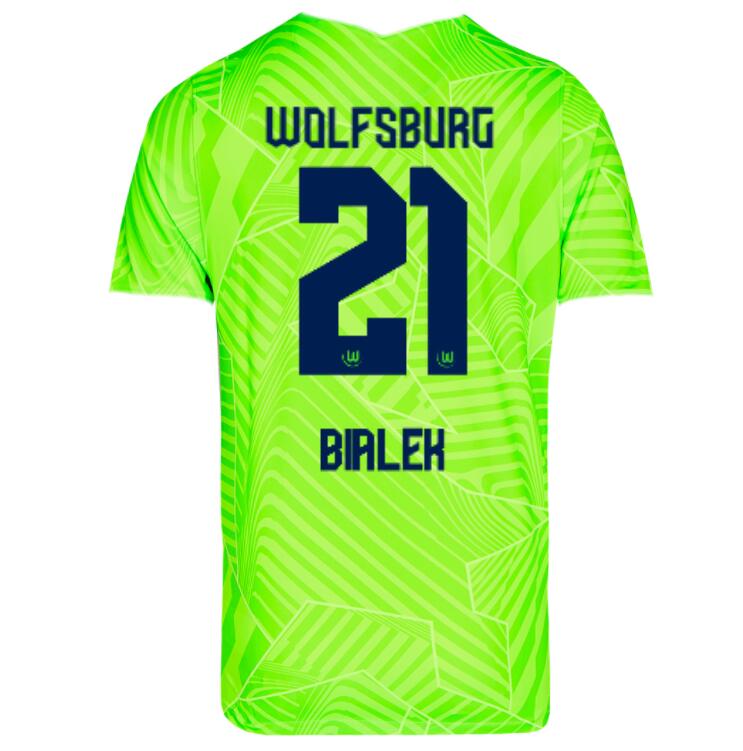 2021/22 Wolfsburg Home Kit Soccer Jersey with Bialek 21 printing